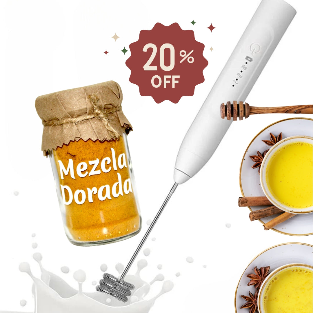 Espumador de leche + Mezcla Dorada Envasada