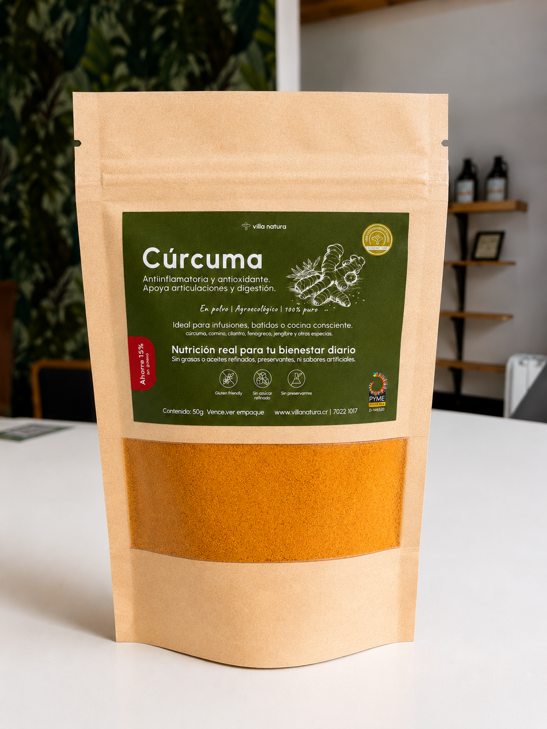 Bolsa Cúrcuma agroecológica en polvo (50g)