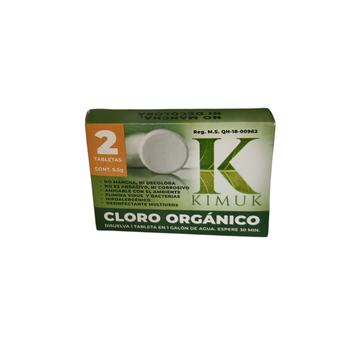 Cajita Cloro orgánico Kimuk (2 tableta)