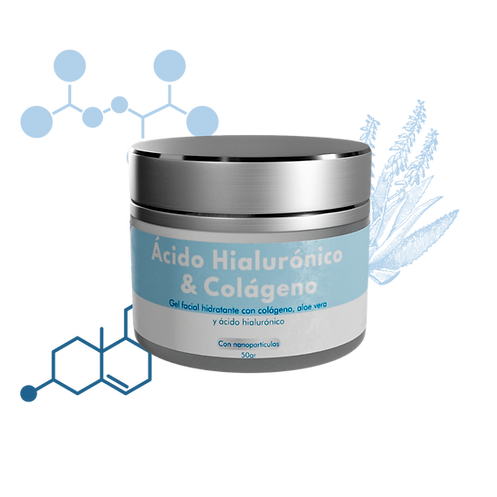 Gel facial hidratante Ácido hialurónico y colágeno Loggicare (50g)