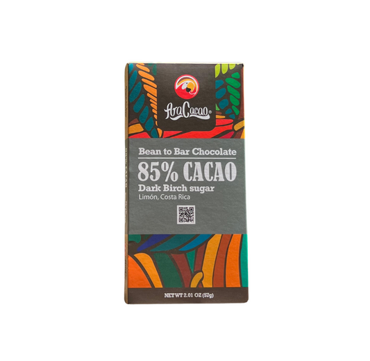 Barra Chocolate Ara Cacao 85% con azúcar de abedul