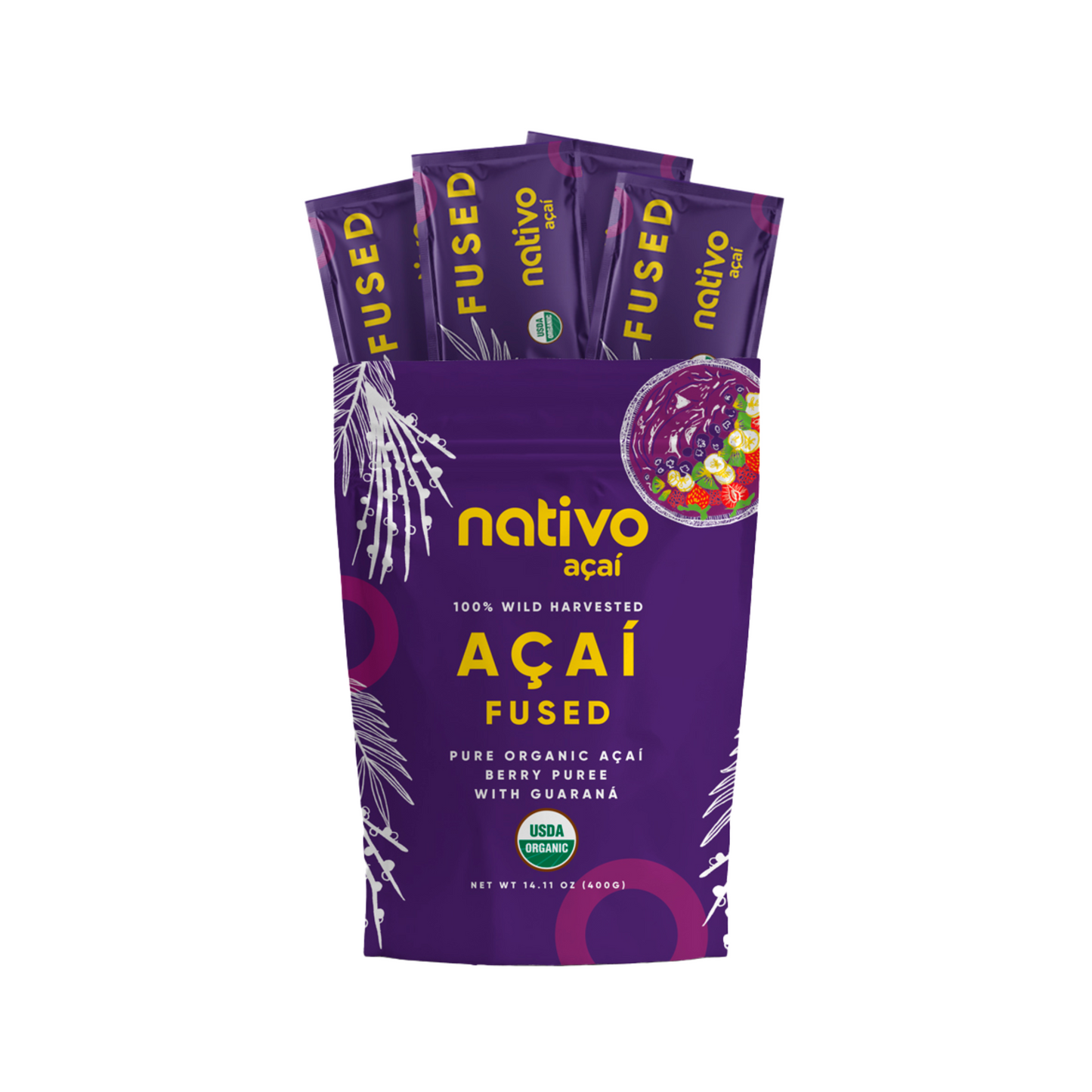 Açaí Fused orgánico congelado 400g