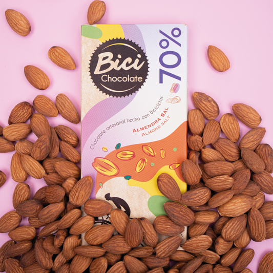 Barra Chocolate Bici Almendra Sal 70%
